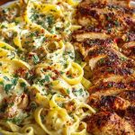 One-Pot Creamy Cajun Chicken Linguine with Garlic Mozzarella Sauce