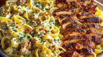 One-Pot Creamy Cajun Chicken Linguine with Garlic Mozzarella Sauce