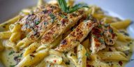 One Pot Creamy Garlic Parmesan Chicken Penne
