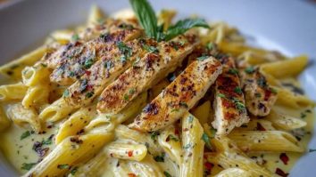 One Pot Creamy Garlic Parmesan Chicken Penne