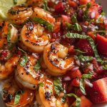 Saucy Lemon Herb Shrimp with Strawberry-Basil Salsa