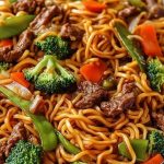 Savory Beef Lo Mein with Vegetables