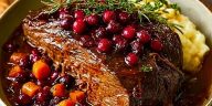 Slow-Braised Beef Roast with Cranberry Balsamic Glaze