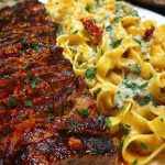 Spicy Cajun Steak with Parmesan Fettuccine Pasta