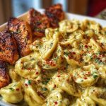 Spicy Garlic Chicken Tortellini in Cheesy Alfredo Cream