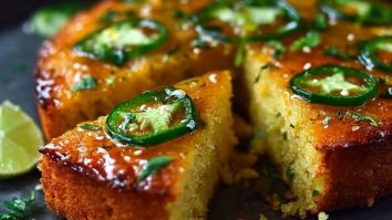 Spicy Sweet Jalapeño Cornbread with Zesty Lime Drizzle