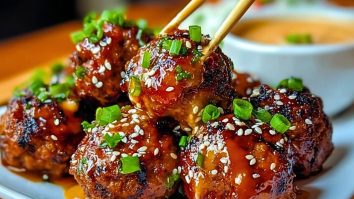 Sticky Korean BBQ Meatballs with Gochujang Glaze
