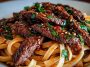 Sweet and Spicy Garlic Steak Pasta