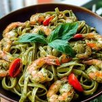 Thai Shrimp Basil Pesto Pasta