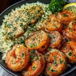 The Best Garlic Butter Shrimp Bowl Recipe with Herb Rice