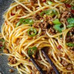 Asian-Style Ground Beef Spaghetti