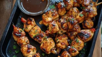 Bourbon Chicken Skewers