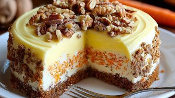 Carrot Cake Cheesecake with Creamy Topping