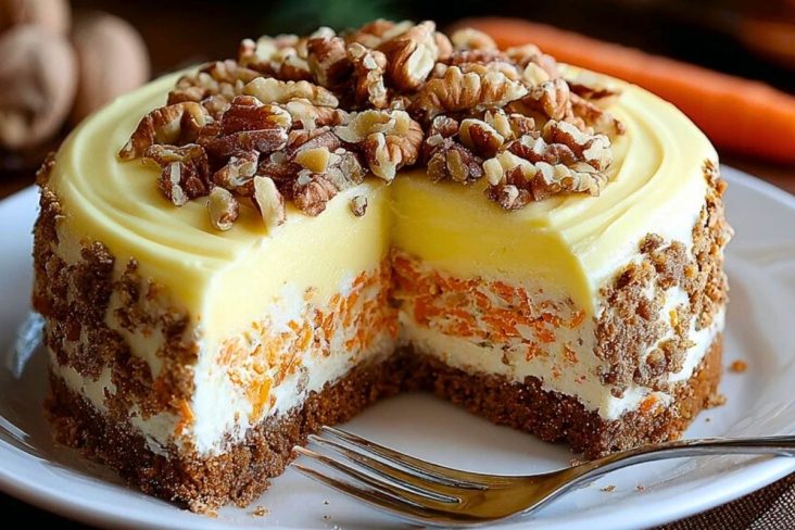 Carrot Cake Cheesecake with Creamy Topping