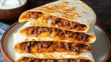 Cheesy Ground Beef Quesadillas