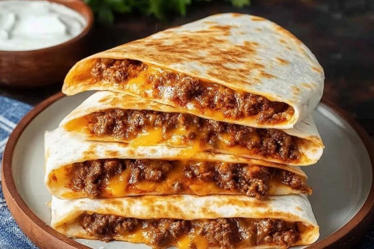 Cheesy Ground Beef Quesadillas