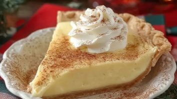 Christmas Eve Cinnamon-Vanilla Creamy Custard Pie