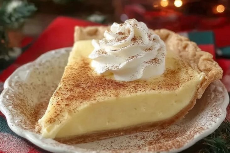 Christmas Eve Cinnamon-Vanilla Creamy Custard Pie