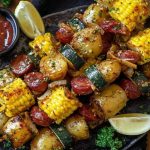 Cowboy Butter Kielbasa and Potato Skewers