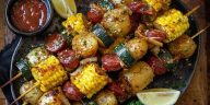 Cowboy Butter Kielbasa and Potato Skewers