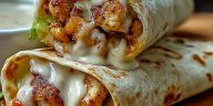 Cozy Cheesy Garlic Chicken Wraps