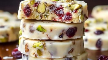 Cranberry Pistachio Shortbread Cookies
