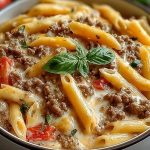 Creamy Rotel Pasta with Ground Beef