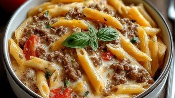 Creamy Rotel Pasta with Ground Beef