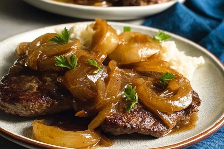 Cube Steak Smothered with Onion Gravy