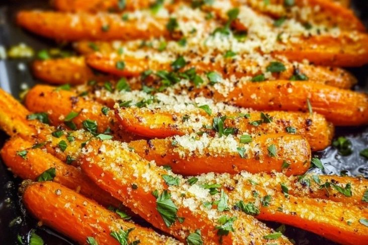 Garlic Parmesan Roasted Carrots