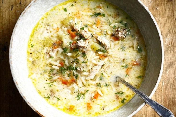 Lemony Chicken Orzo Soup