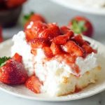 Light Angel Food Cake with Juicy Strawberries