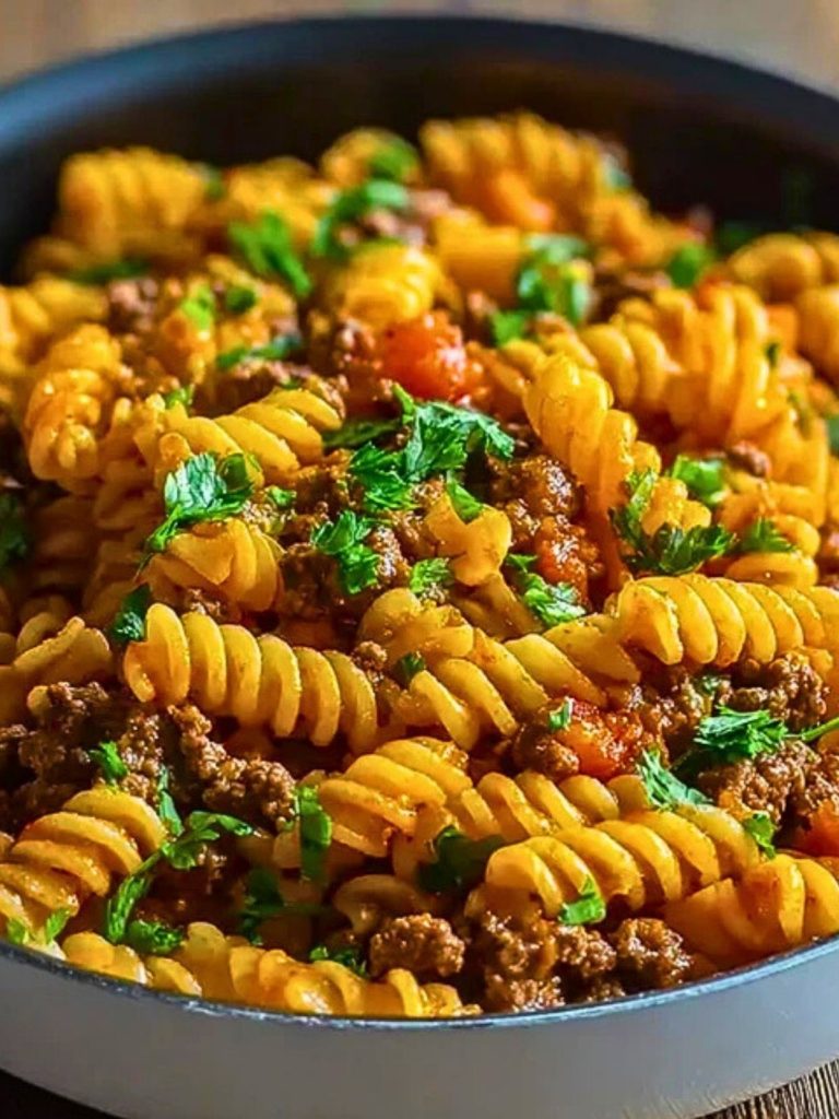 One Pot Beef Taco Pasta