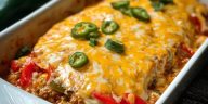 Queso Smothered Fajita Casserole