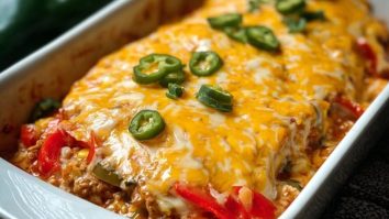 Queso Smothered Fajita Casserole