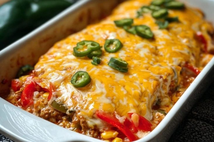 Queso Smothered Fajita Casserole