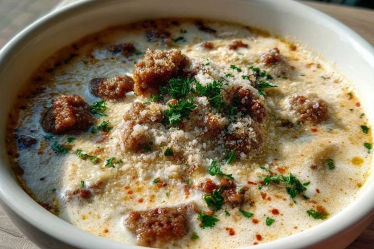 Sausage Parmesan Cream Cheese Soup