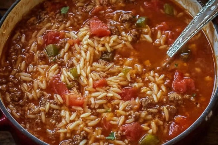 Stuffed Pepper Orzo Soup