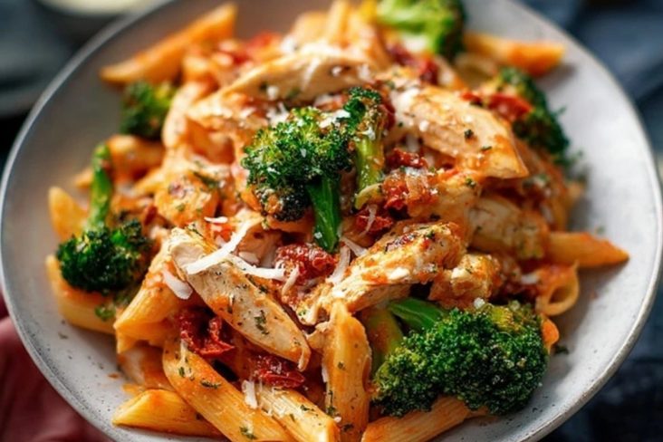 Sun-Dried Tomato and Chicken Penne with Broccoli