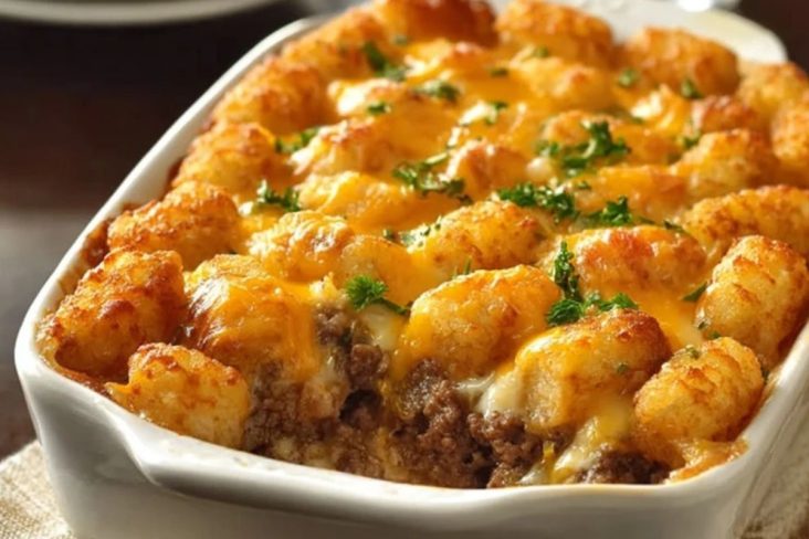 Tater Tot Casserole with Ground Beef
