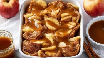 Caramel Apple Stuffed French Toast Casserole