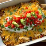 Creamy Mexican Rice & Chicken Dinner Casserole