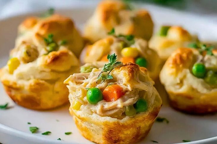 Easy Chicken Pot Pie Bites with Biscuits