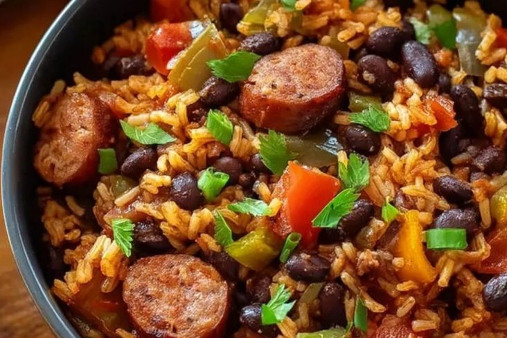 Hearty Black Beans and Rice with Sausage