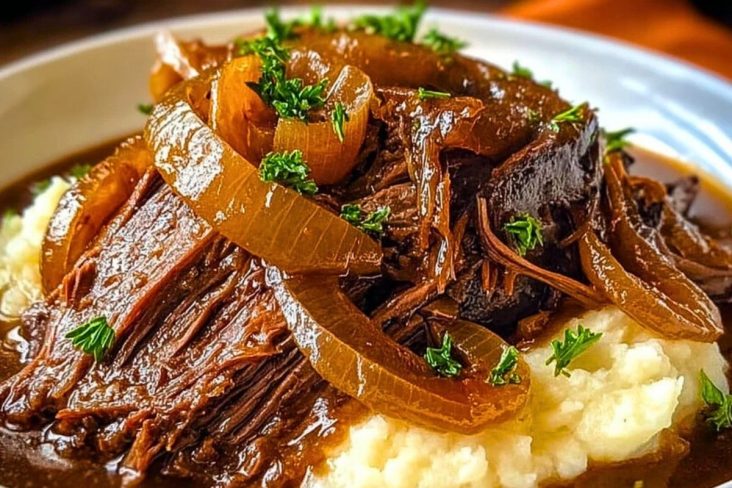 Slow Cooker Pot Roast with Onion Soup